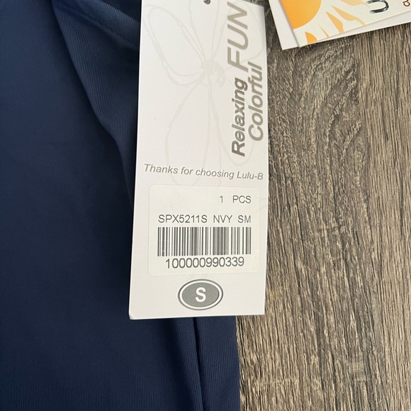 Lulu B UPF 50+ Cooling Sleeveless Mock Neck Zip Tank Top Navy Blue Small NWT - Picture 11 of 12